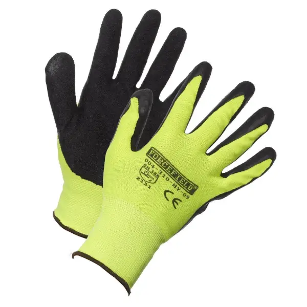 Various Essential Landscaping Material Hi Vis Nylon Work Glove Palm Coated With Crinkle Latex