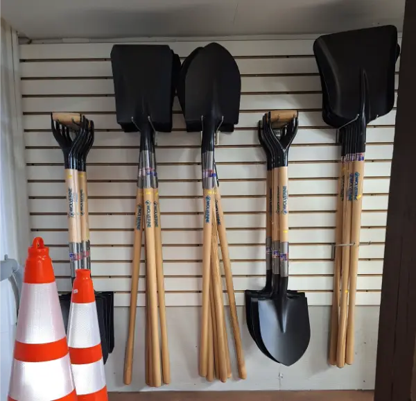 Wolverine Products Long Handle Shovels and Traffic Cones