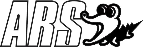ARS logo with stylized cartoon figure