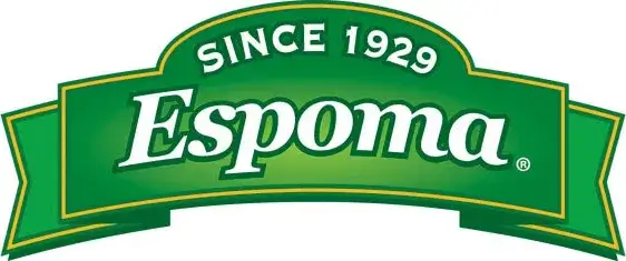 Espoma logo, established 1929, green banner design.